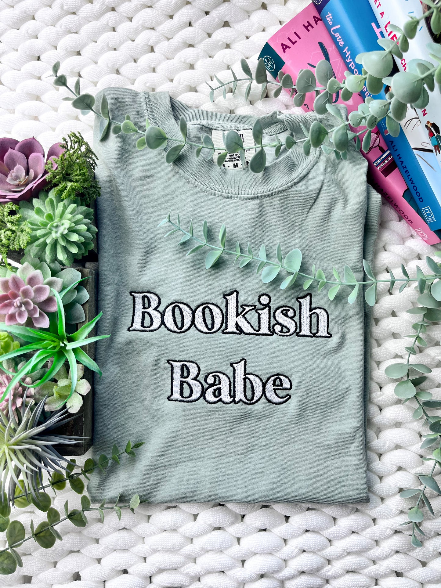 Bookish Babe Embroidered Shirt