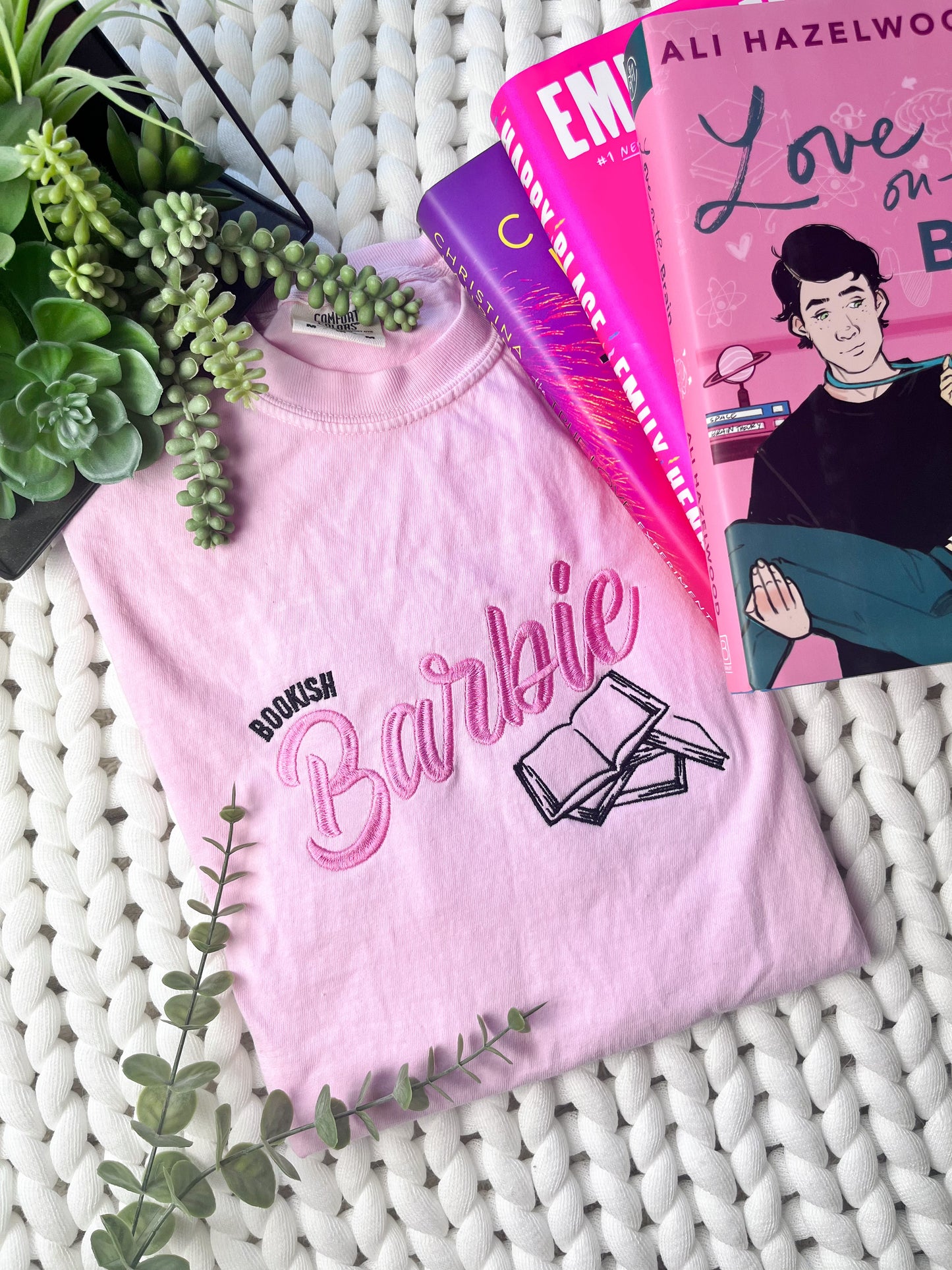 Bookish Barbie Embroidered Shirt