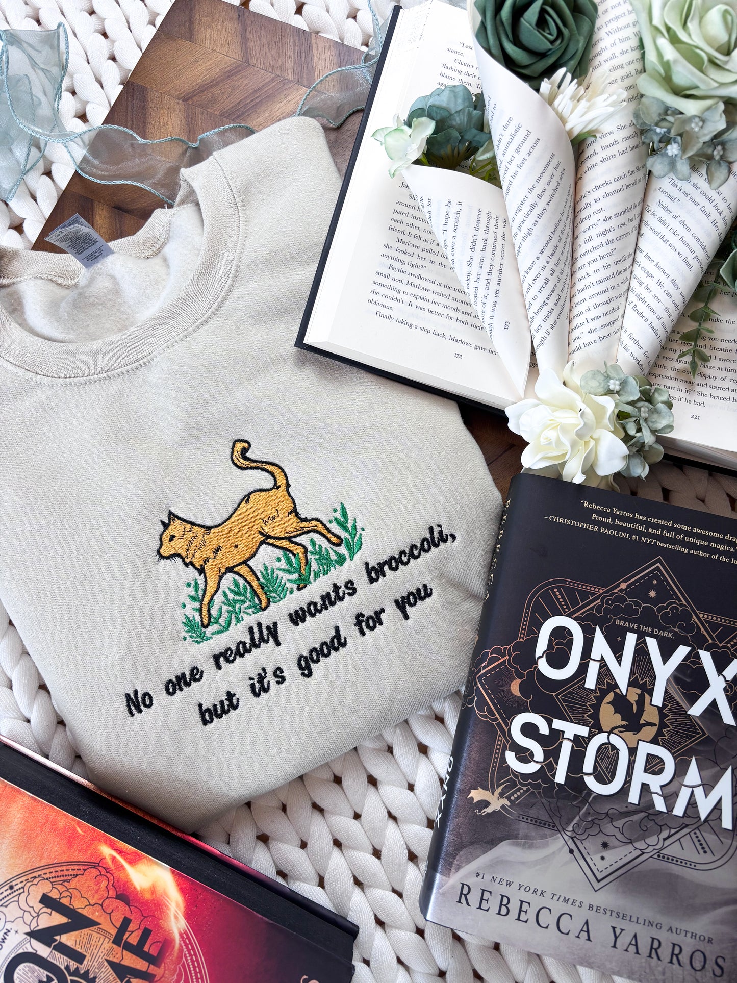 Broccoli Embroidered Sweatshirt | Fourth Wing
