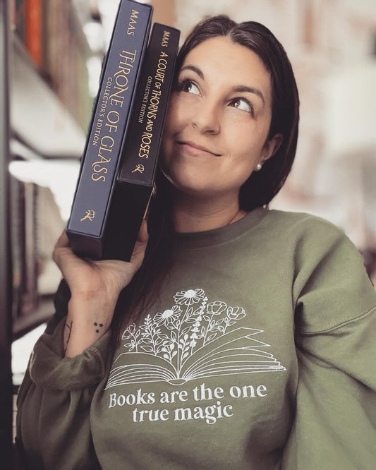 Books Are The One True Magic Embroidered Sweatshirt