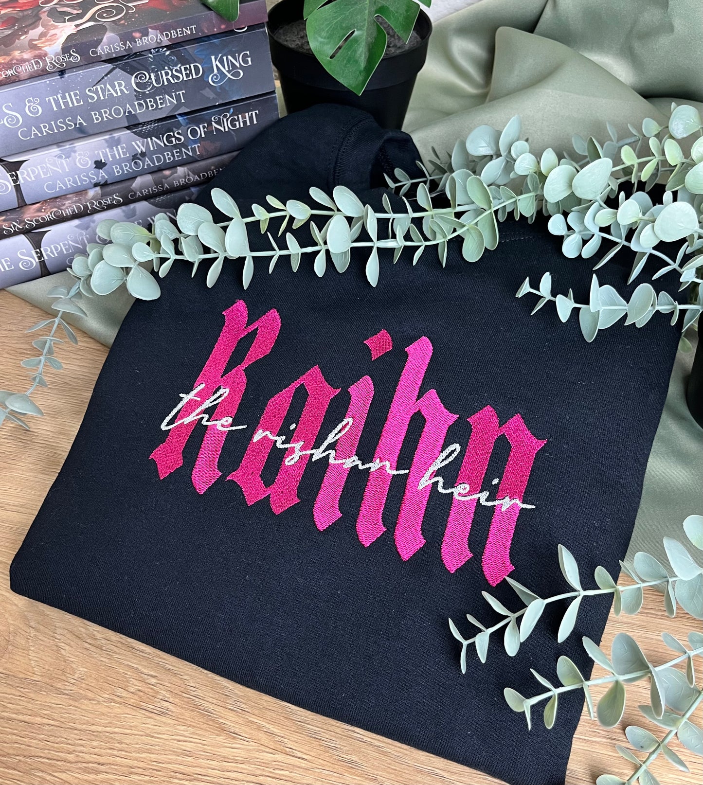 Raihn the Rishan Heir Embroidered Sweatshirt | The Serpent and the Wings of Night