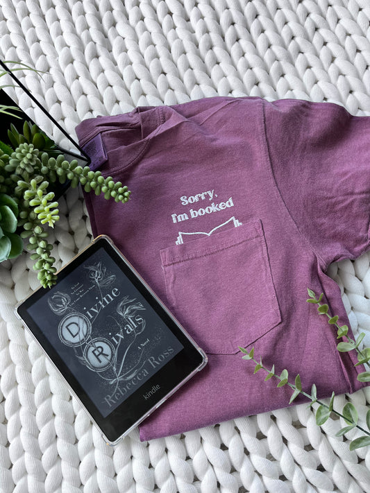 Sorry, I'm Booked Embroidered Pocket Shirt