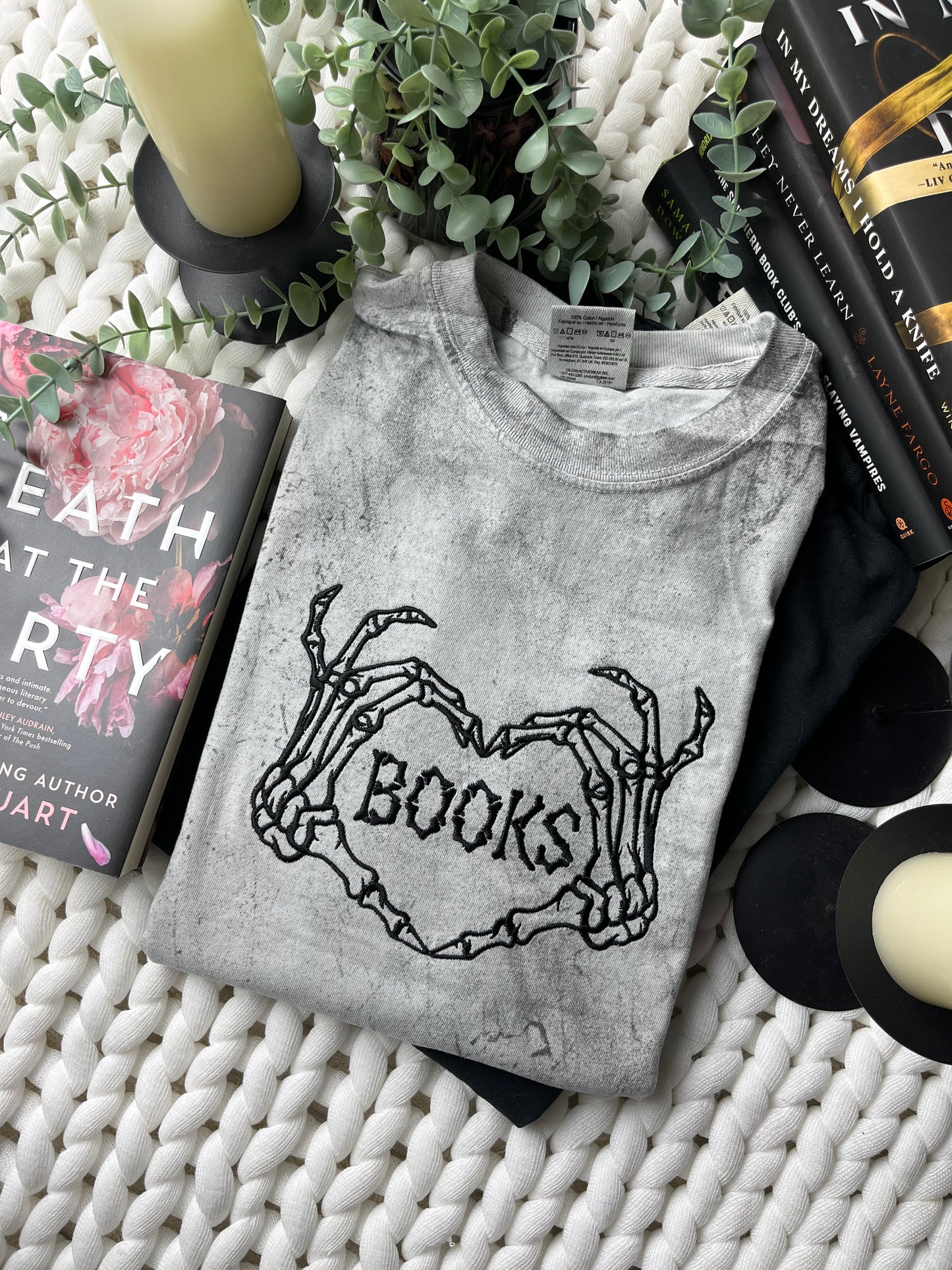 Spooky Book Love Embroidered Shirt