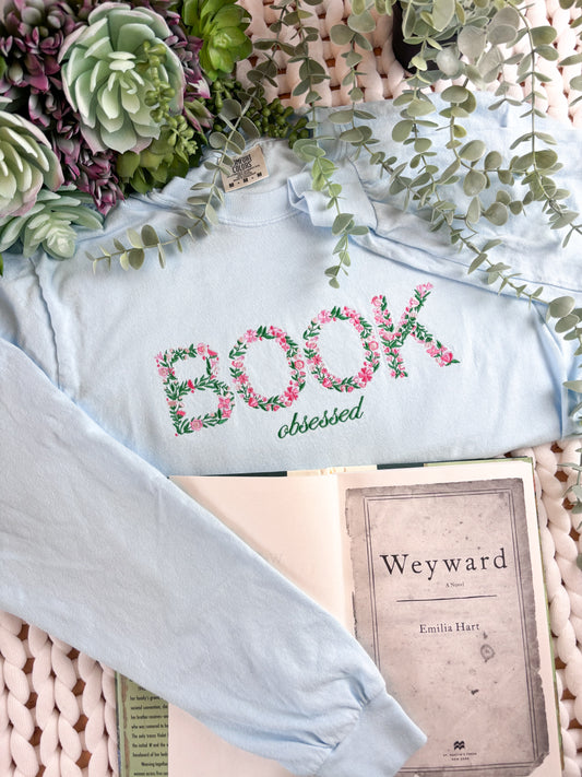 Book Obsessed Embroidered Long-Sleeve Shirt