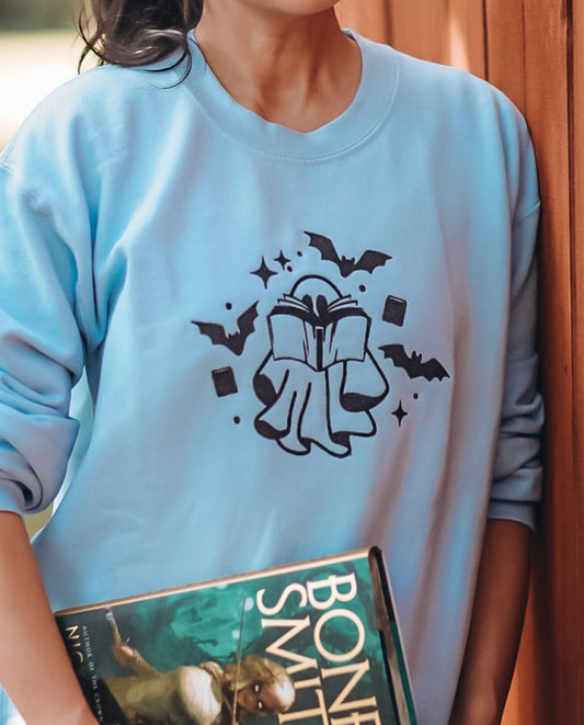 Book Ghostie Embroidered Sweatshirt
