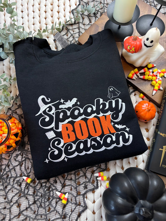 Spooky Book Season Embroidered Sweatshirt