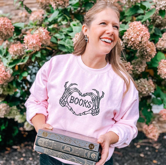 Spooky Book Love Embroidered Sweatshirt