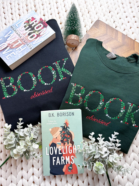 Book Obsessed (Holiday Edition) Embroidered Sweatshirt