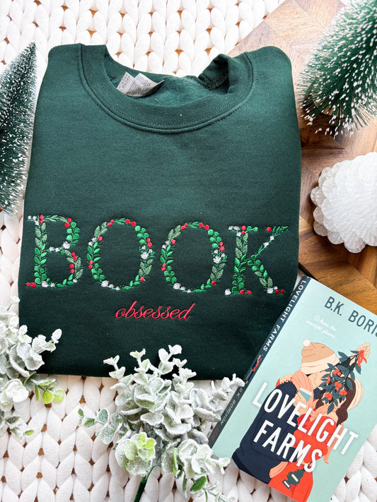 Book Obsessed (Holiday Edition) Embroidered Sweatshirt