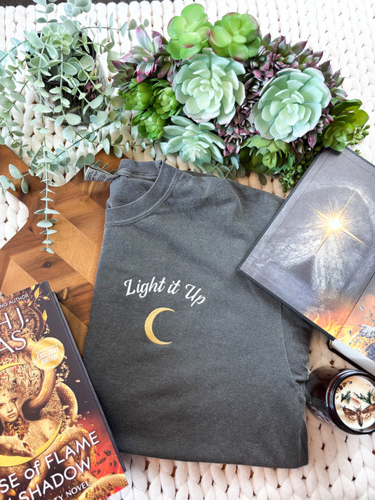 Light It Up Minimalistic Embroidered Shirt | Crescent City
