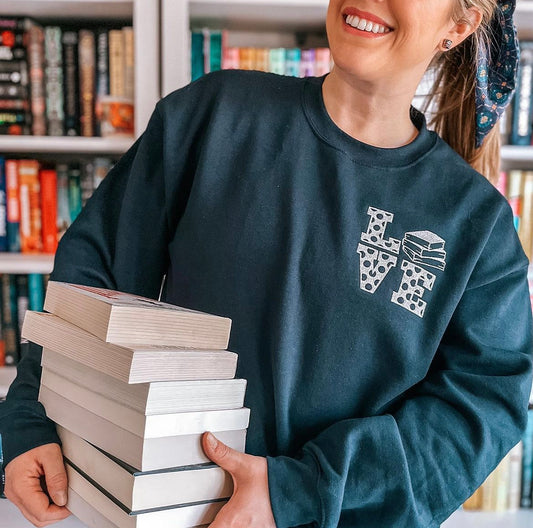 Bookish Love Embroidered Sweatshirt